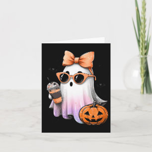 Schattige Bougie Geest Koffie Pompoen Griezelig Se Kaart