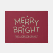 Schattige Bourgondië rood felle vrolijke kerst dec Deurmat (Voorkant)