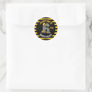 Schattige Bouw 6e Verjaardag Ronde Sticker