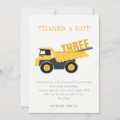 Schattige bouw dump truck verjaardag voor elke lee bedankkaart (Voorkant)