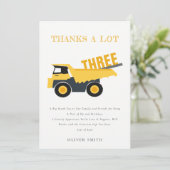 Schattige bouw dump truck verjaardag voor elke lee bedankkaart (Staand voorkant)