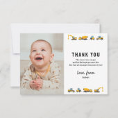 Schattige bouw foto verjaardag bedankt kaart (Voorkant)