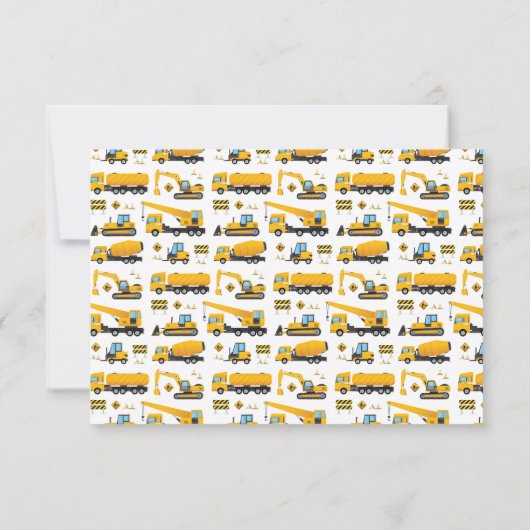 Schattige bouw foto verjaardag bedankt kaart (Achterkant)