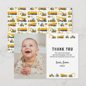 Schattige bouw foto verjaardag bedankt kaart (Voorkant / Achterkant)