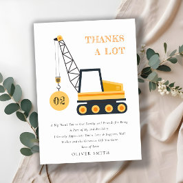 Schattige bouw kraan voertuig verjaardag voor elke bedankkaart