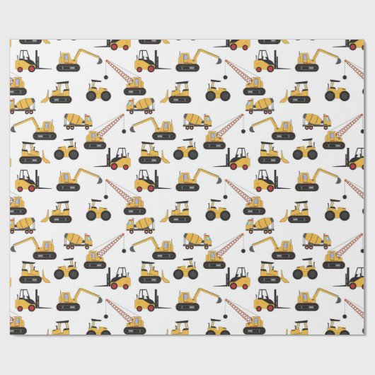 schattige bouwpartij cadeaupapier (Vlak)