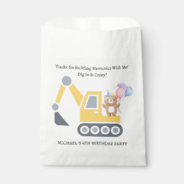 Schattige bouwthema verjaardagsfeest bedankzakje