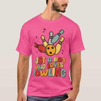 Schattige bowlen is een jongen die van bowlen houd t-shirt