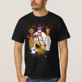 Schattige Bowling Drie Pins Witch Mummy Halloween  T-shirt (Voorkant)