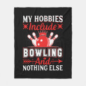 Schattige Bowling hobby woordkunst Fleece Deken (Voorkant)