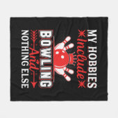 Schattige Bowling hobby woordkunst Fleece Deken (Voorkant (Horizontaal))
