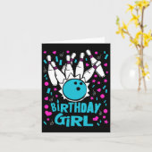 Schattige Bowling Party Verjaardags Meisje Kinder Kaart (Gele Bloem)