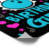 Schattige Bowling Party Verjaardags Meisje Kinder  Poster (Hoek)