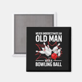Schattige Bowling Vrouwen Mannen Opa Bowler Team B Magneet (Voorkant / Achterkant)