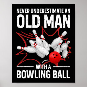 Schattige Bowling Vrouwen Mannen Opa Bowler Team B Poster