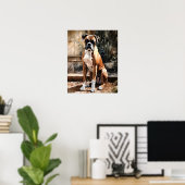 Schattige Boxer Dog Art Print Poster (Thuiskantoor)