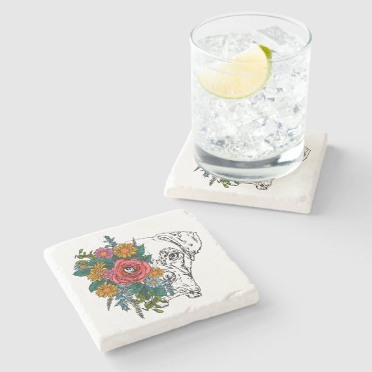 Schattige Boxer Dog-Onderzetters Stenen Onderzetter (Zijkant)