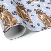 Schattige Boxer Dog Paw Print Pattern Cadeaupapier (Rol Hoek)