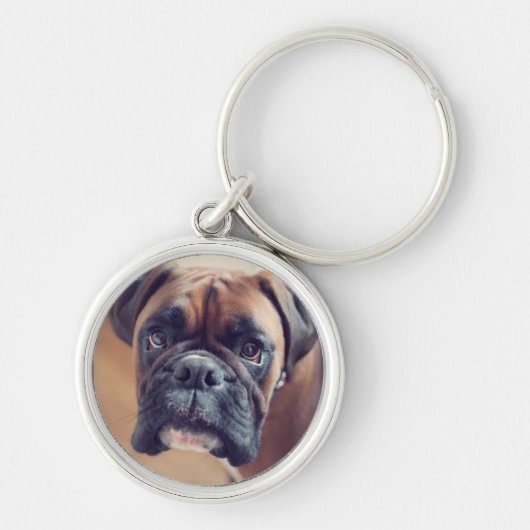 Schattige Boxer Dog Sleutelhanger (Voorkant)