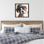 Schattige Boxer Hond Canvas Afdruk (Insitu (Slaapkamer))