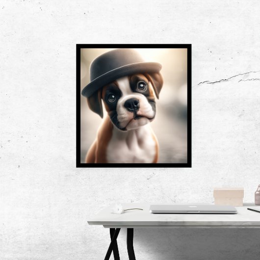 Schattige Boxer Hond Canvas Afdruk