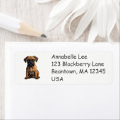 Schattige Boxer Hond Etiket (Insitu)