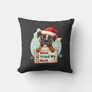 Schattige Boxer hond Honden Kerst Leuk Mijn Best G Kussen