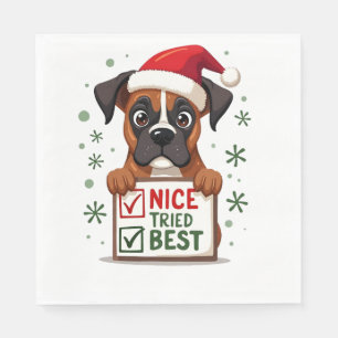 Schattige Boxer hond Honden Kerst Leuk Mijn Best G Servet