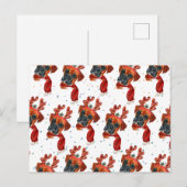 Schattige Boxer Hond met Rendier Gewei Kerstmis Feestdagenkaart (Voorkant / Achterkant)