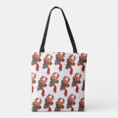 Schattige Boxer Hond met Rendier Gewei Kerstmis Tote Bag (Achterkant)