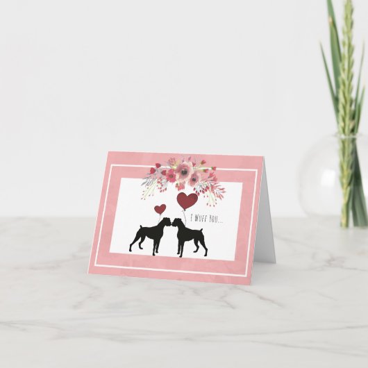 Schattige Boxer Hond Valentijn Kaart (Voorkant)