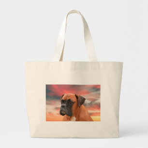 Schattige Boxer Hond Water Kleur Olie Schilderij K Grote Tote Bag