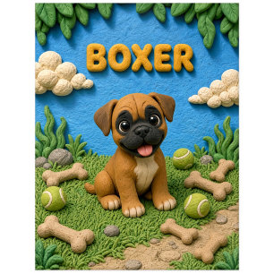 Schattige Boxer Puppy, Baby Hond Briefkaart
