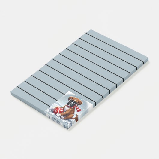 Schattige Boxer Puppy in het besneeuwde landschap Post-it® Notes (Schuin)