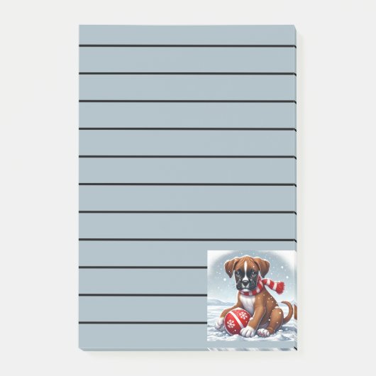 Schattige Boxer Puppy in het besneeuwde landschap Post-it® Notes (Voorkant)
