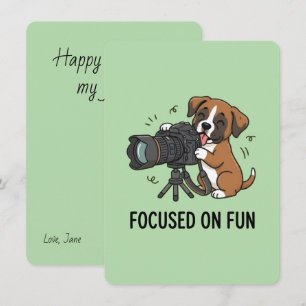Schattige Boxer Puppy Maakt Foto's Groen Hobbyist