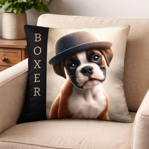 Schattige Boxer Puppy – Stijlvolle Honden Kunst Kussen