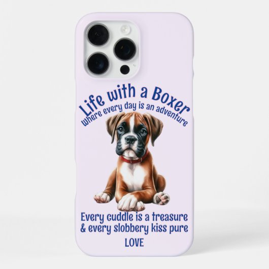 Schattige Boxerhond Leven iPhone Hoesje (Achterkant)