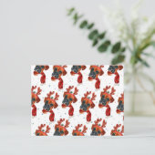 Schattige Boxerhond met Rendier Gewei Kerstmis Feestdagenkaart (Staand voorkant)