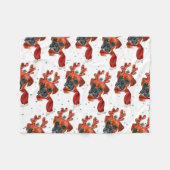 Schattige Boxerhond met Rendierhoorns Kerstmis Fleece Deken (Voorkant (Horizontaal))