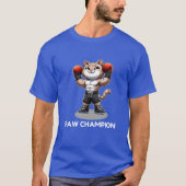 Schattige Boxing Cat Design T-shirt (Voorkant)