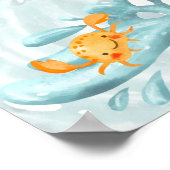 Schattige Boy Adventure Sailboat Baby shower Welko Poster (Hoek)