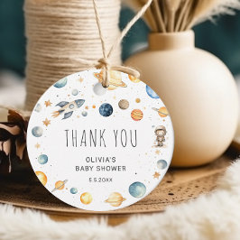 Schattige Boy Astronaut Space Baby shower Bedankjes Labels