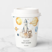 Schattige Boy Astronaut Space Baby shower Papieren Bekers (Achterkant)