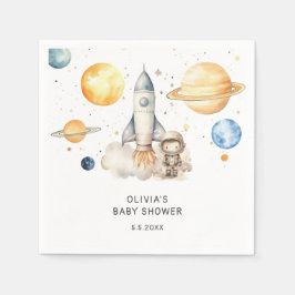 Schattige Boy Astronaut Space Baby shower Servet