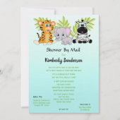 Schattige Boy Baby shower door Mail Oerwoud Safari Kaart (Voorkant)