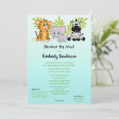 Schattige Boy Baby shower door Mail Oerwoud Safari Kaart (Staand voorkant)