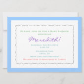 Schattige Boy Baby shower nodigt Baby en Bird uit Kaart (Achterkant)