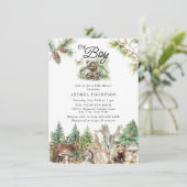 Schattige Boy Baby Shower Uitnodigingen (Staand voorkant)