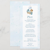 Schattige Boy Blue Nursery Baby shower Party Menu (Voorkant / Achterkant)